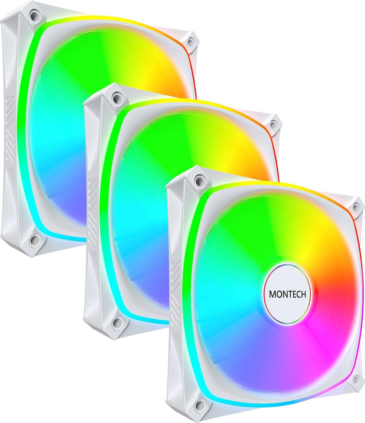 Montech RX120 Pro ARGB PWM Reverse White Fan 3-Pack