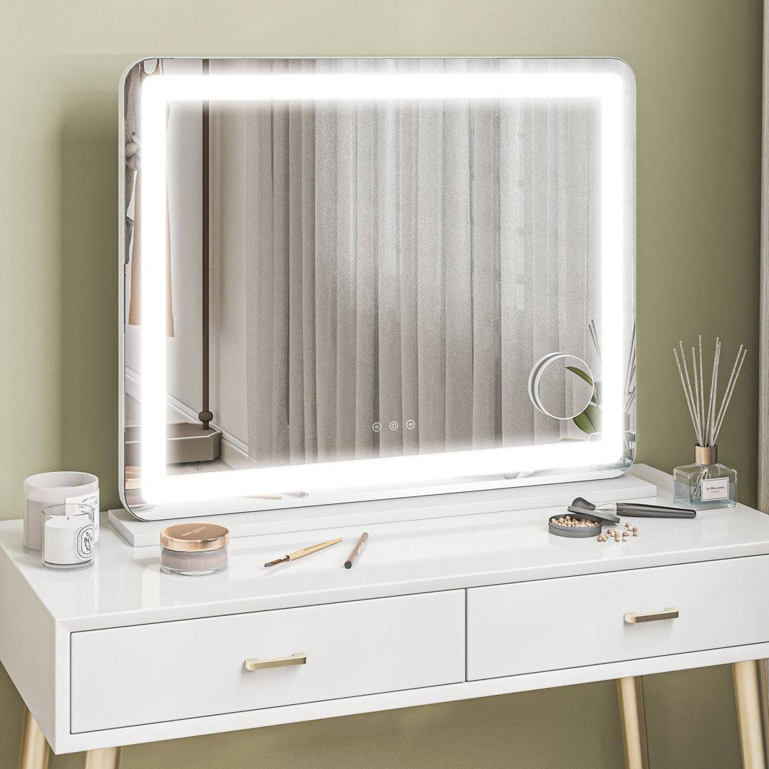 Metal Rectangle LED Mirror White