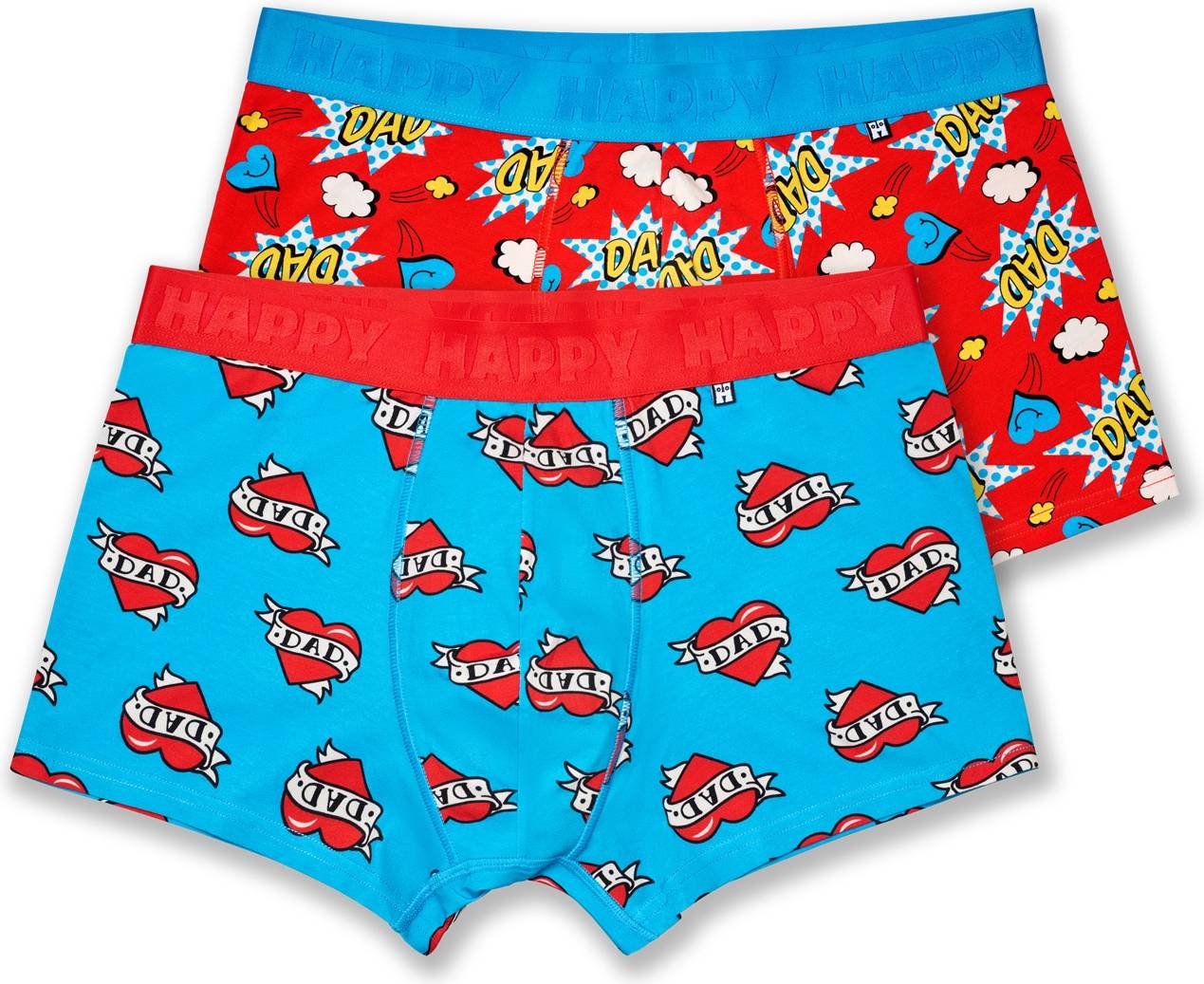 Happy Socks Super Dad Short Boxers Gift Set - Multi/Patterned