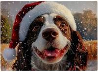 Warren Reed Designer Christmas Springer Spaniel Glass Multicolor Chopping Board
