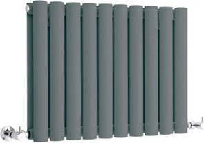 Anthracite Horizontal Double Oval Panel Designer Radiator