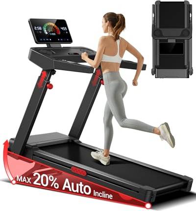 Treadmills incline Foldable Treadmill with 20 Auto Incline