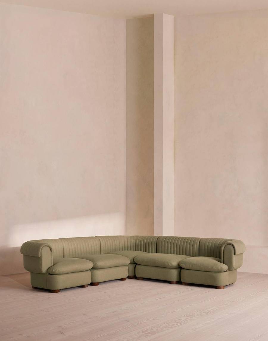 Soho Home Rava Modular Linen Sage Corner Sofa