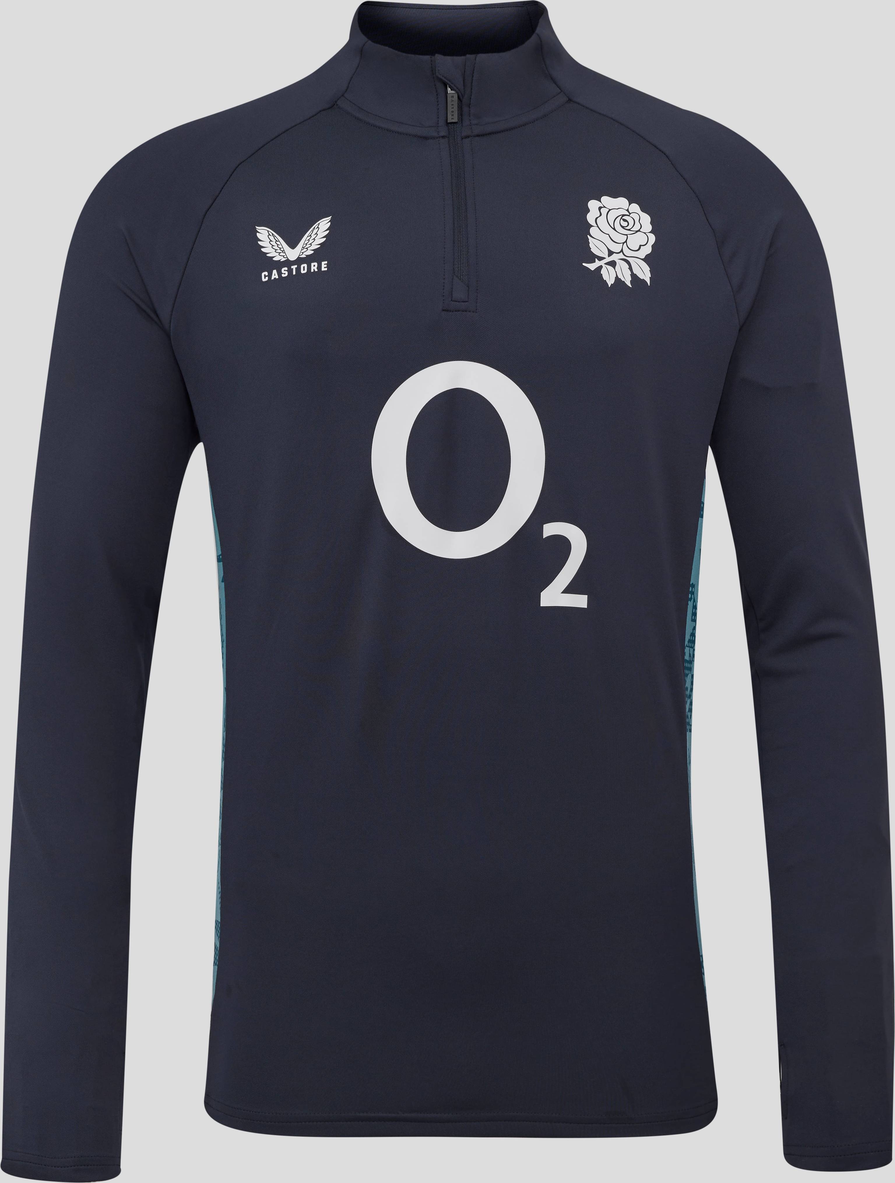 England Rugby Performance Long Sleeve Midlayer Top - Inkwell/Storm Blue