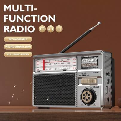 Shein Retro Multiband Radio With Wireless Audio Connection