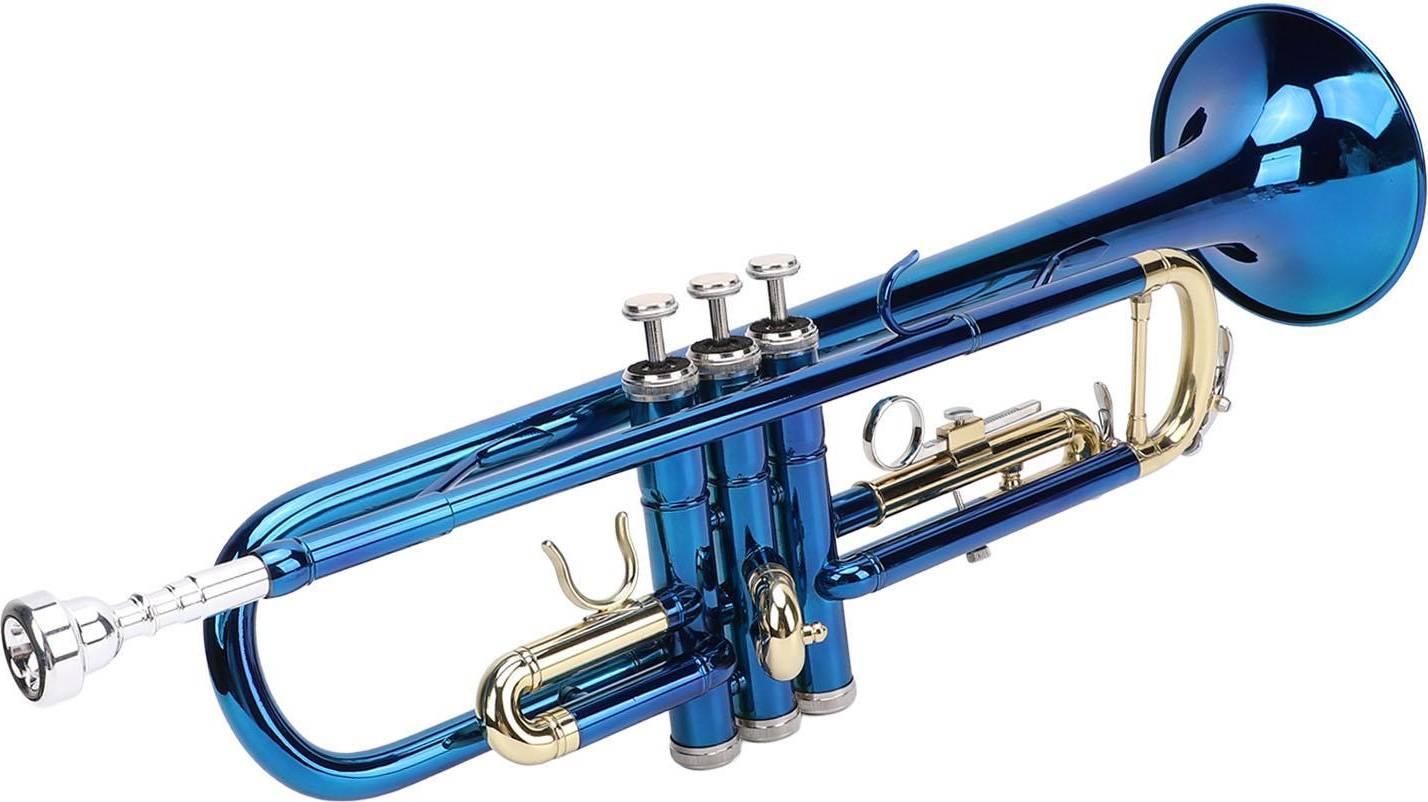 Blue Color Copper Gold Key Trumpet