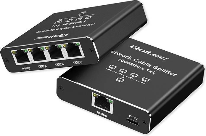 Usb c splitter Qoltec Ethernet Splitter Mini Switch 1x4 RJ45