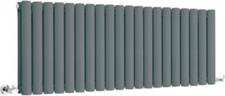Anthracite Horizontal Double Oval Panel Designer Radiator