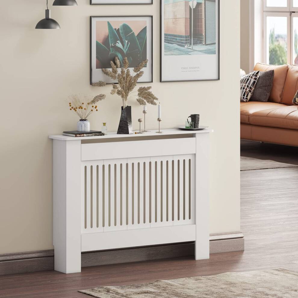 White Radiator Cover - Medium