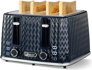4 Slice Toaster Unique Curved Texture
