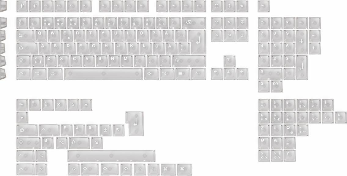 MaxCustom Lucid Keycap Set Translucent White