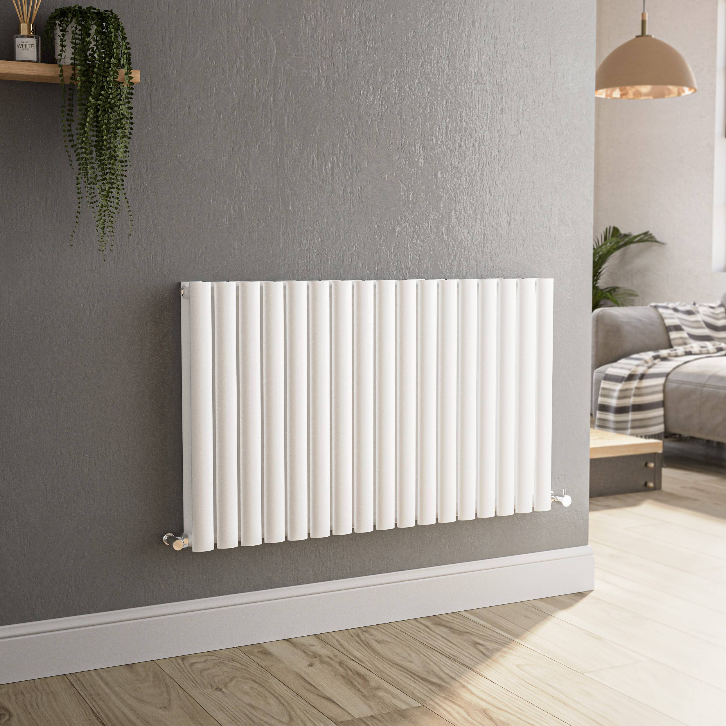 White Horizontal Oval Designer Radiator