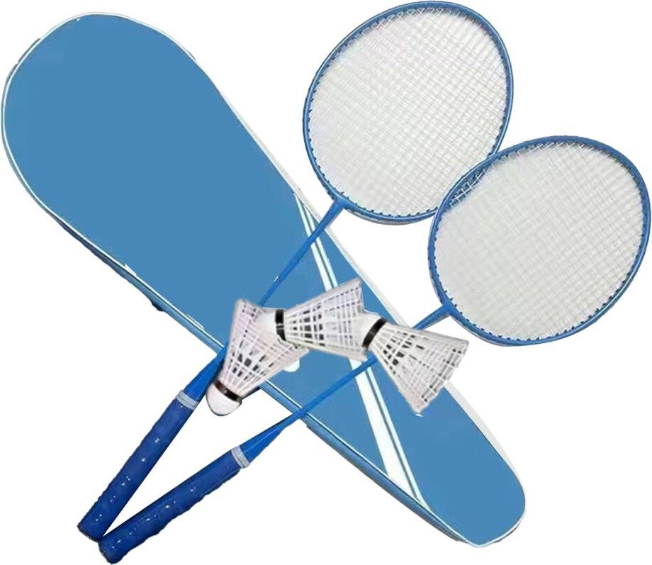 Metal Blue Badminton Racket Set