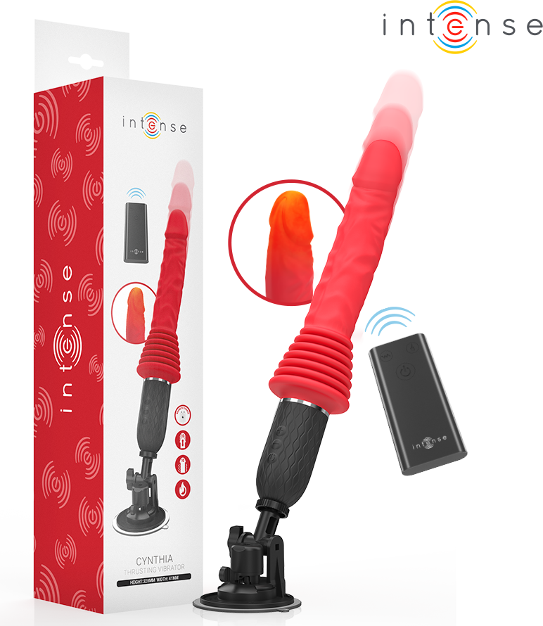 Suction vibrator Sex Toys Intense Suction Base Thrusting Vibrator Red