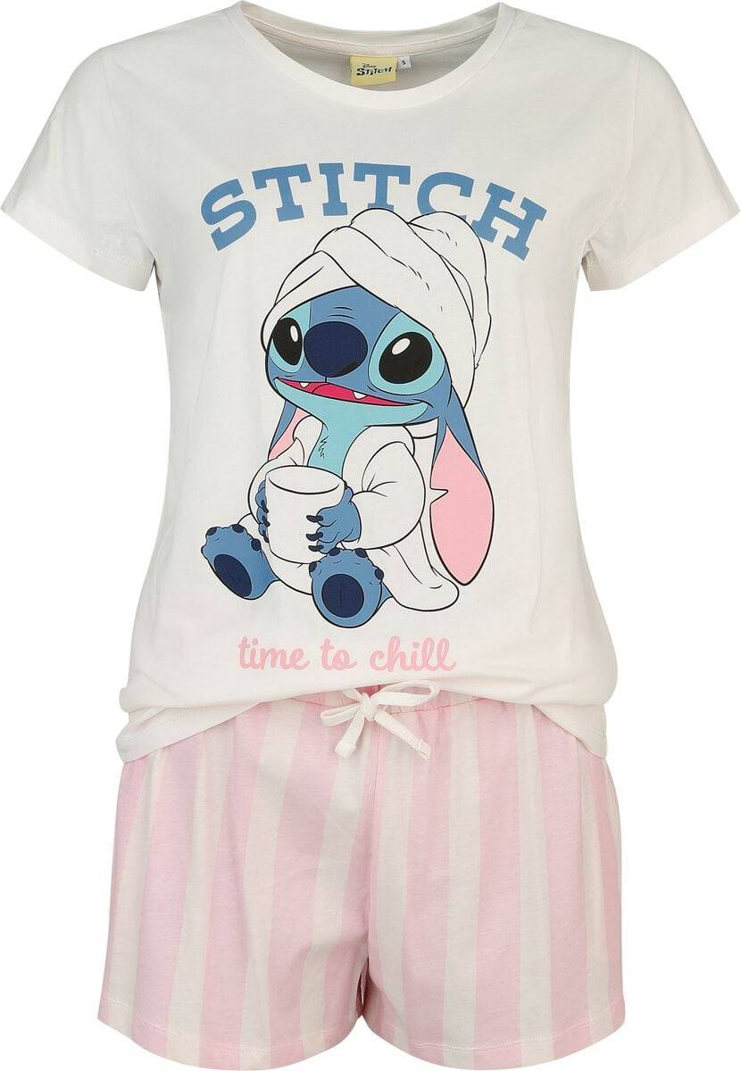 Lilo & Stitch Disney Pyjamas Råhvid Rosa