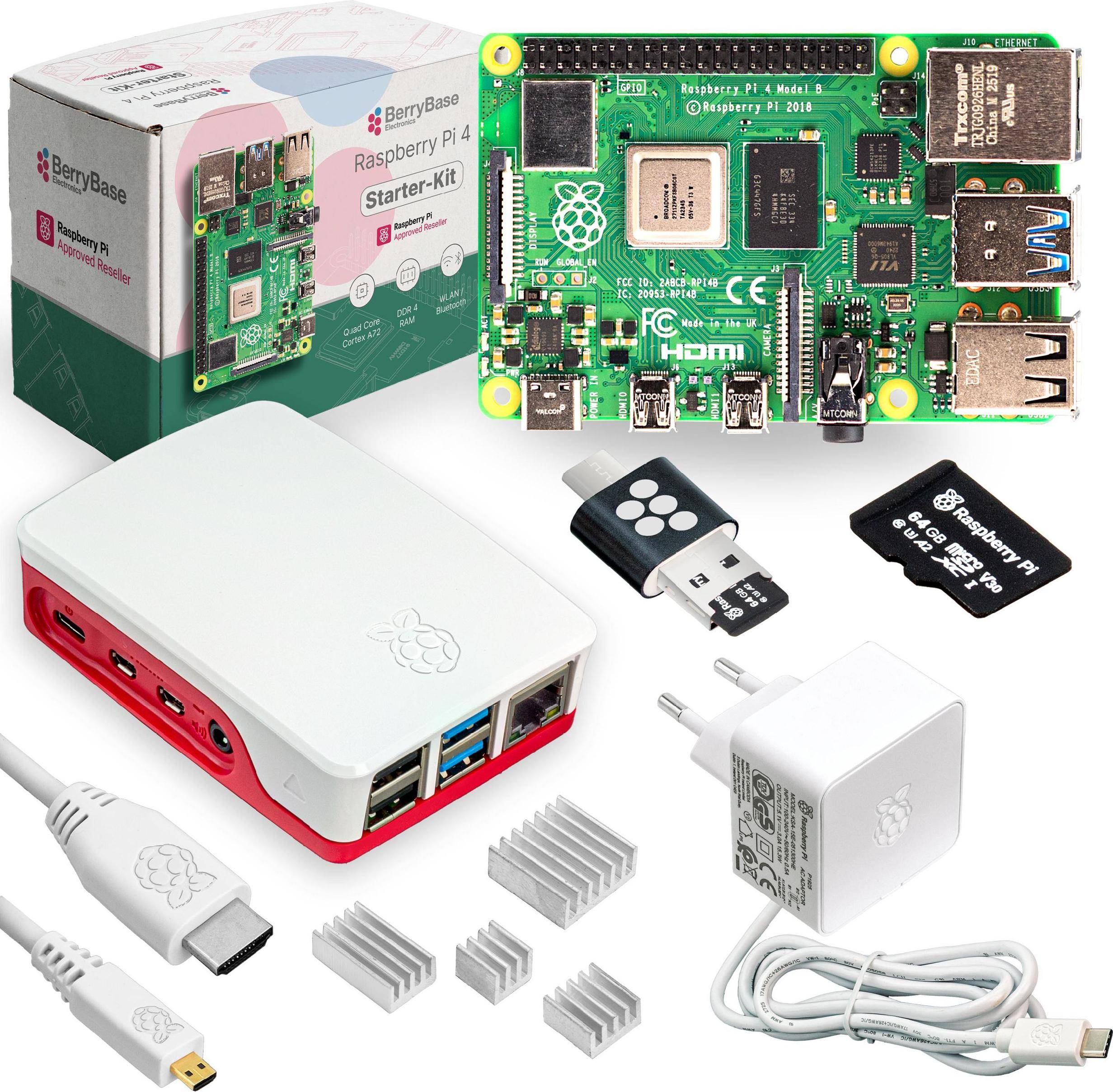 BerryBase Raspberry Pi 4 Starterkit 64GB microSDHC