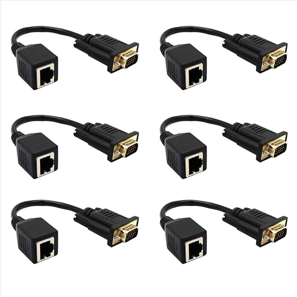 6X VGA to RJ45 Adapter Cable Connector