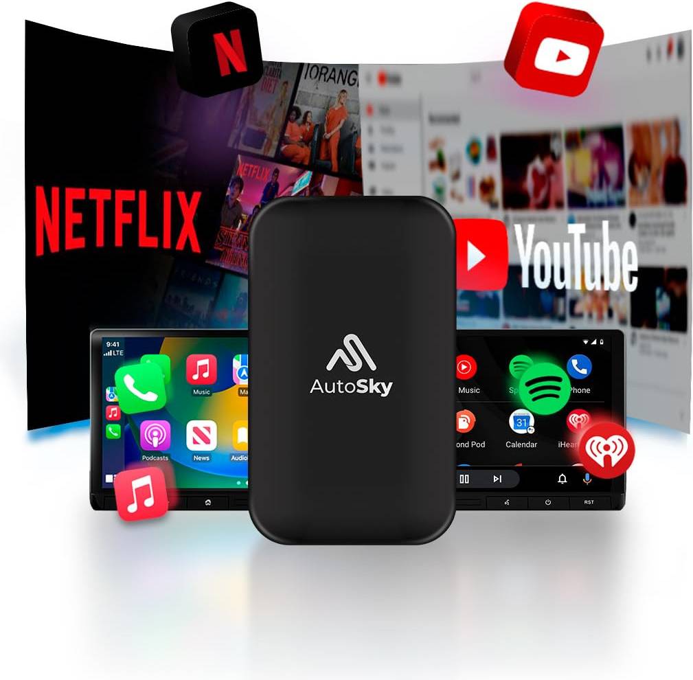AutoSky Wireless CarPlay Android Auto AI Box Lite Plus 2.0