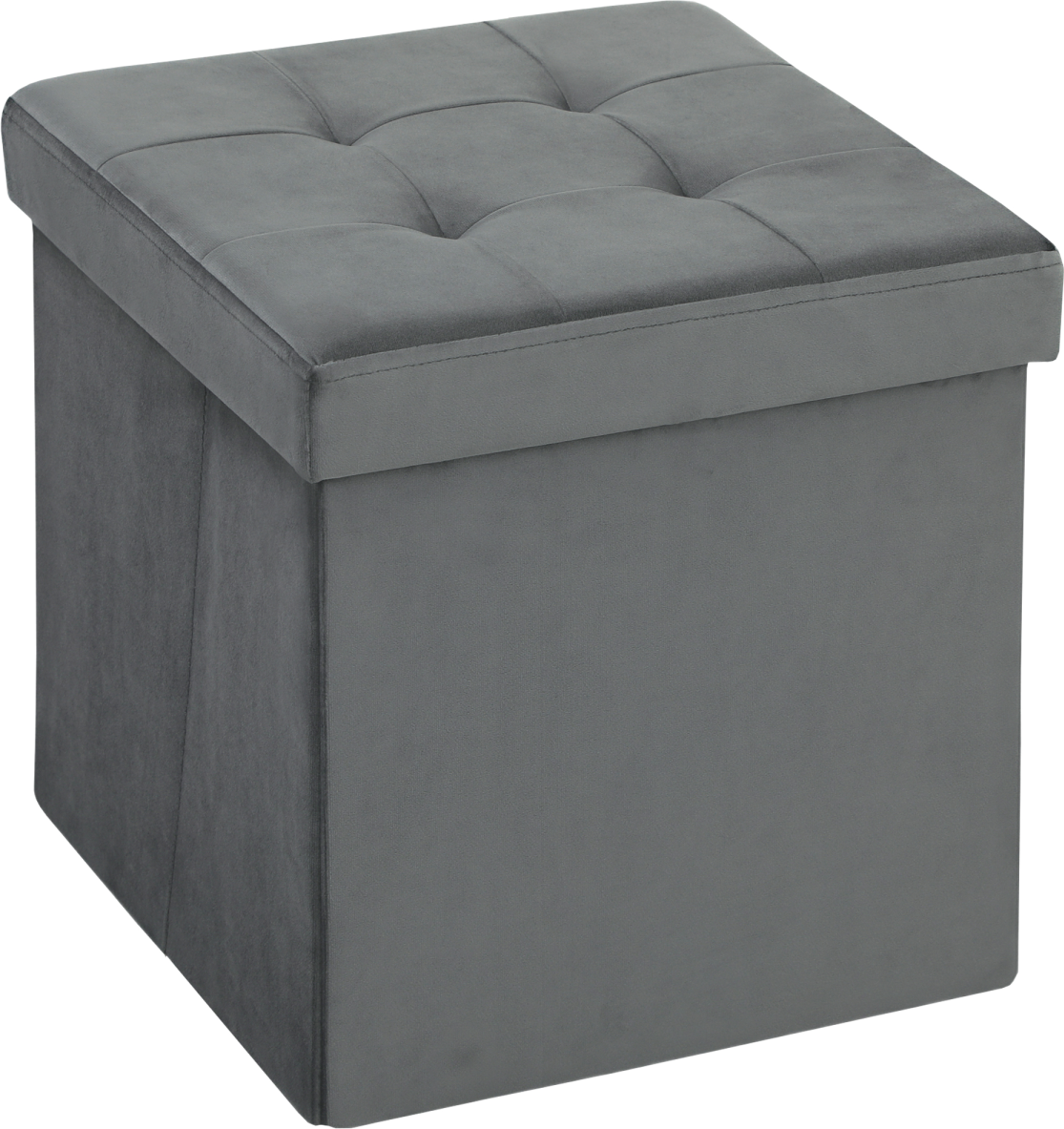 Homcom Foldable Velvet-Feel Ottoman Storage Bench