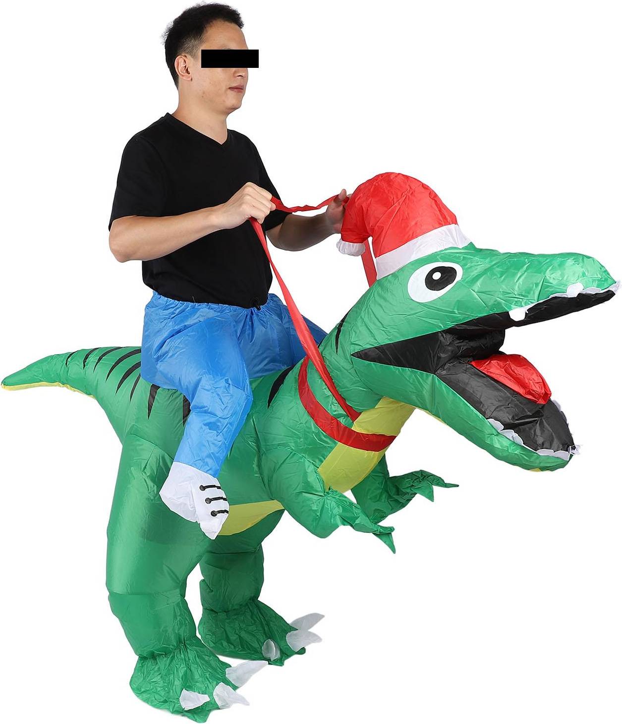 Konnwei Xmas Riding Dinosaur Inflatable Costume