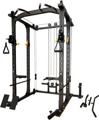 Multi gym bench B&Q Power Rack Squat Cage Multi Cable Pulley