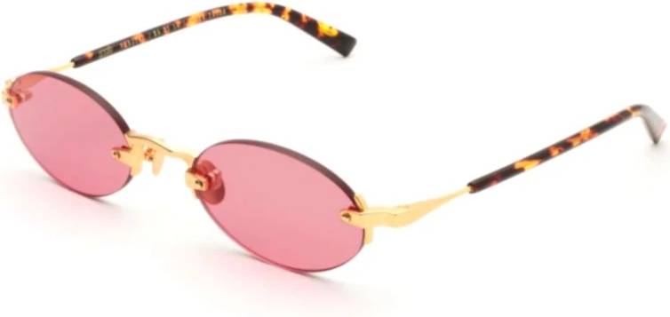 Quantum Rimless Sunglasses - Pink/Gold