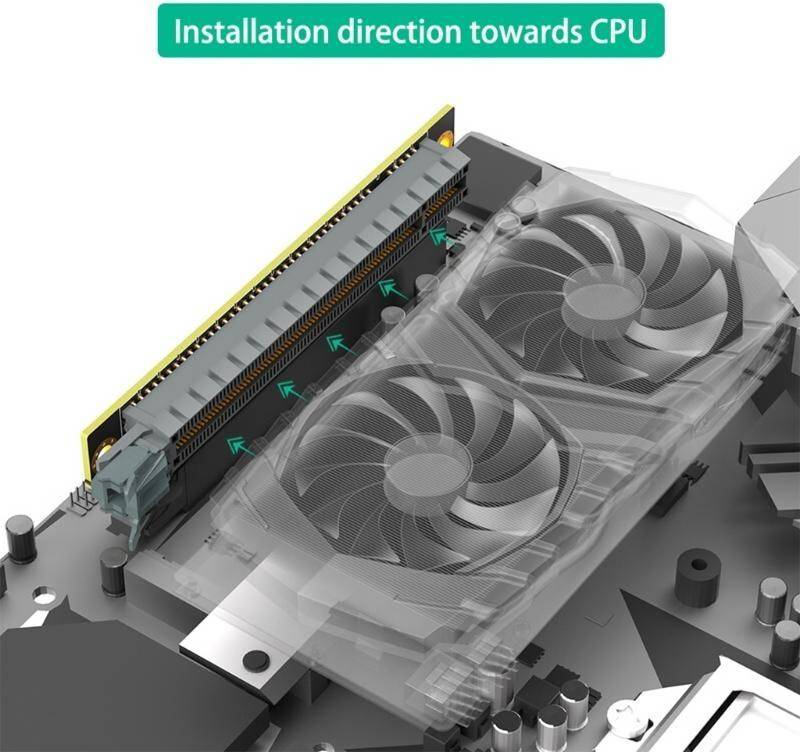 PCIe 16X 90 Degree Right Angled Reverse Risers Extension Card Adapter