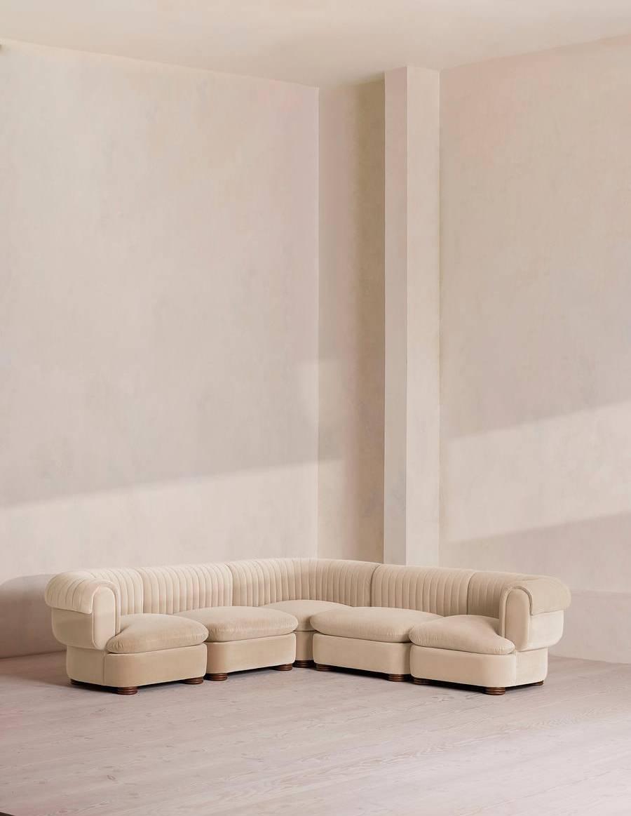 Soho Home Rava Modular Corner Velvet Porcelain Sofa
