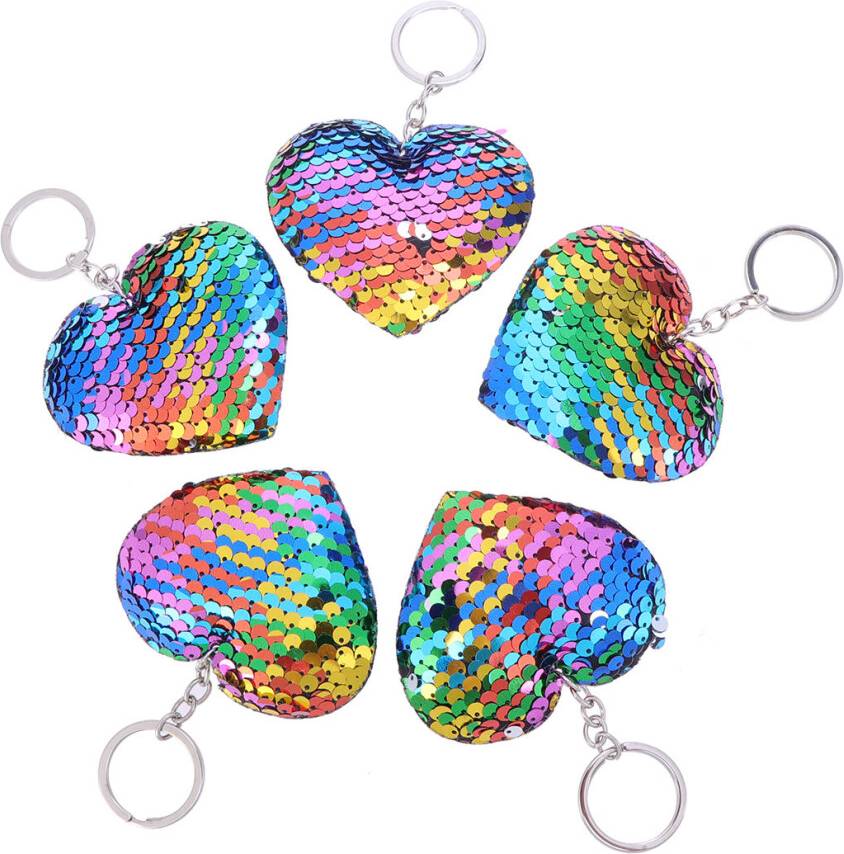 Inoomp Pendant Key Chain Key Ring Heart-Shaped