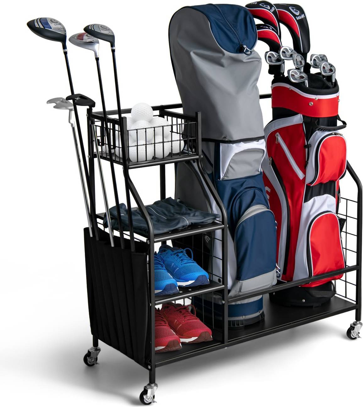 Costway Double Golf Bag Storage Rack