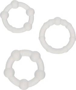 Cock ring's Sexleksaker CalExotics Silicone Beaded Rings Clear