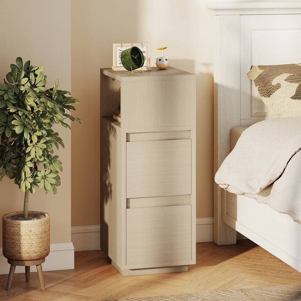 Homcom Slim Cabinet With Open Shelf Bedside Table