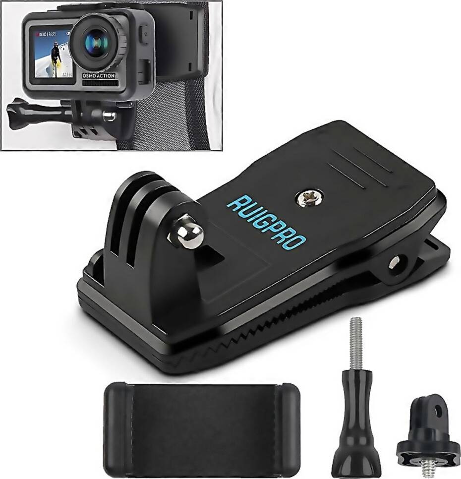Ruigpro 360 Degree Rotation Backpack Clip Clamp