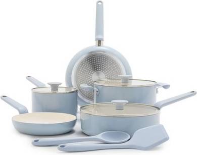 GreenPan Rio Advanced 10pc Ceramic Nonstick Stardew Blue Cookware Set