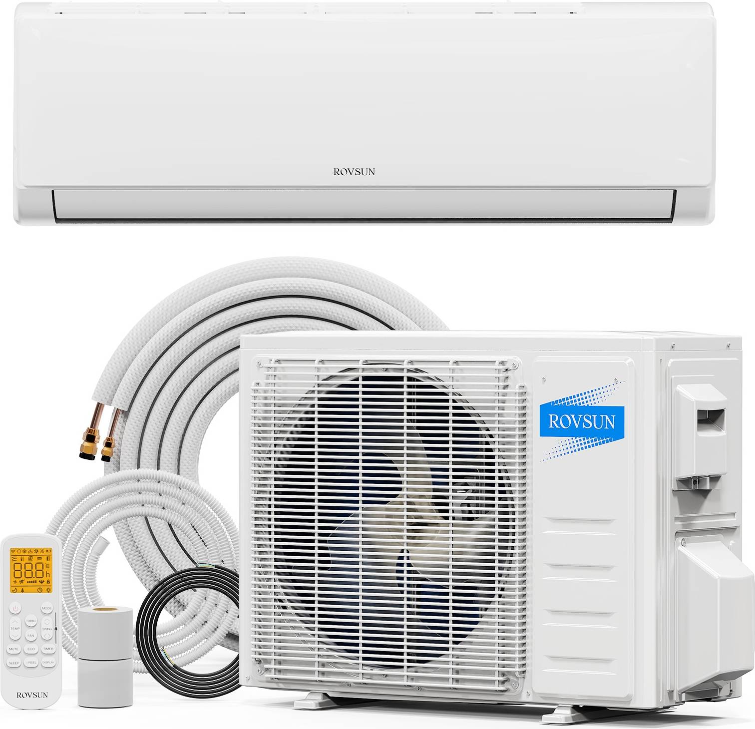 Split system air conditioner RovSun 9000BTU 115V 19SEER2 Mini Split Inverter Plus System