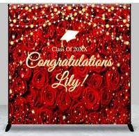 Red roses Aperturee Custom Graduation Backdrop Red Roses