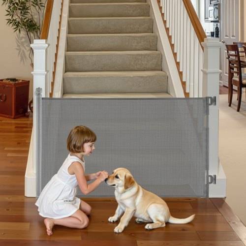 Tall dog gate VEVOR Retractable Baby Gate With Security Lock