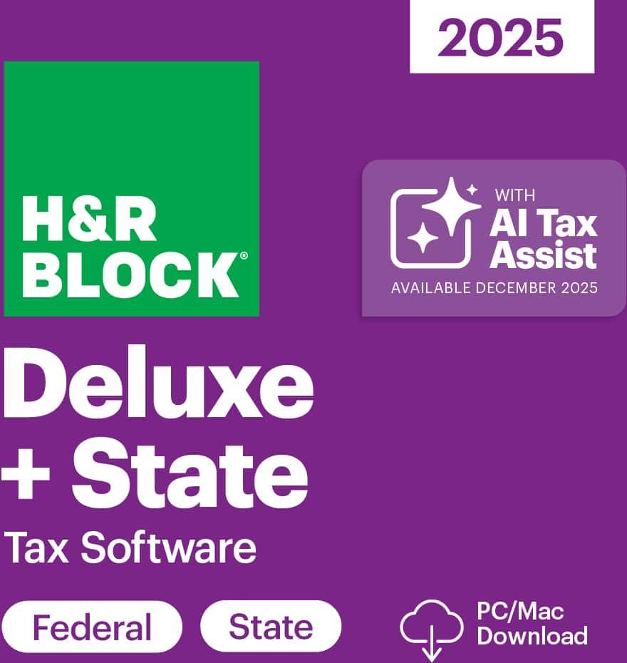 H&R Block Tax Software Deluxe State 2025