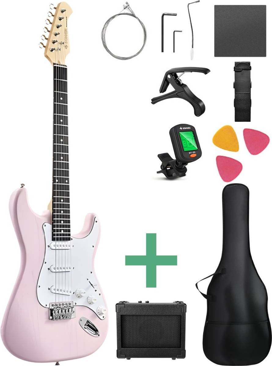 Donner DST-80 Elgitarr Paket Shell Pink