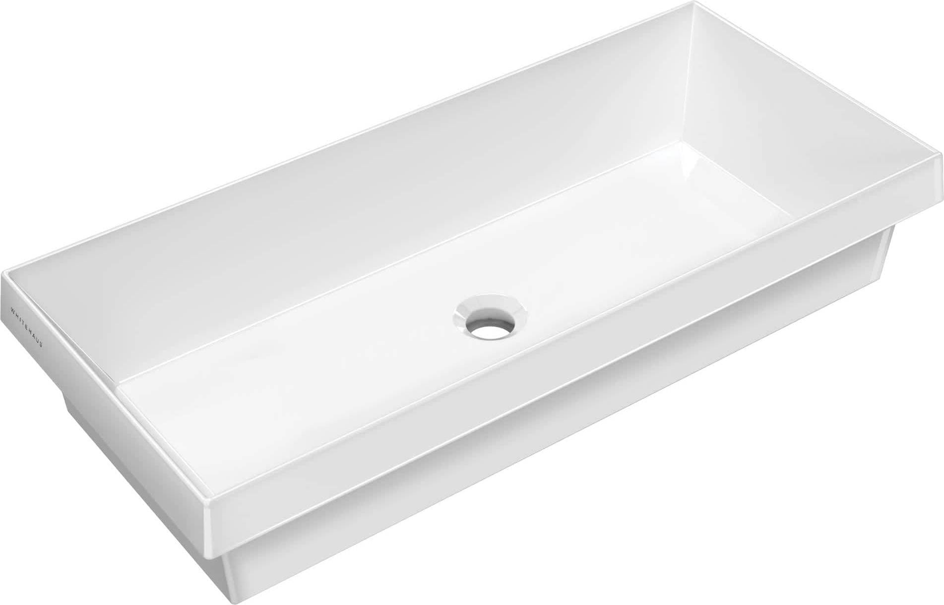 Whitehaus Collection 32 in Rectangular Semi-Recessed Basin