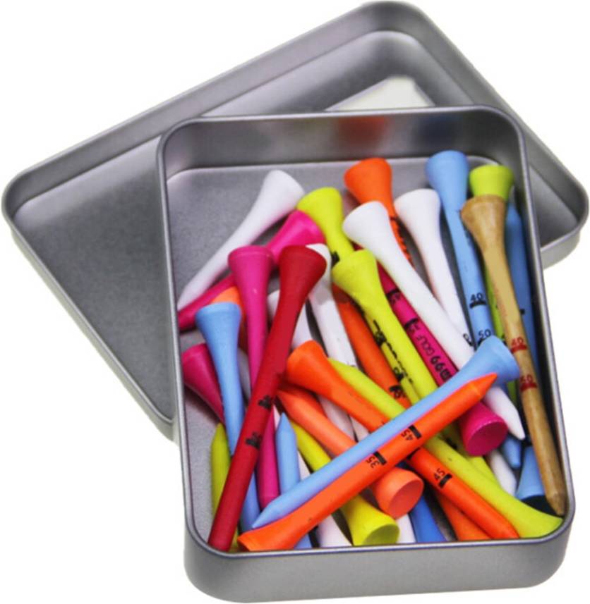 Multicoloured Golf Tees With Storage Case