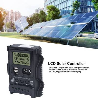 USB Solar Charge Controller ABS LCD Display