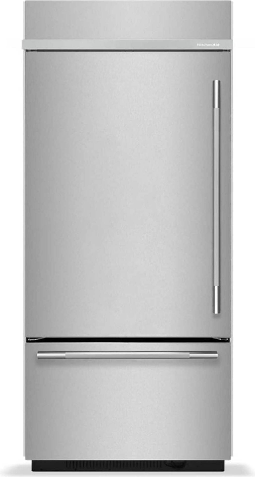 Integrated freezer KitchenAid Counter-Depth 36-in Wide Built-In Bottom Freezer Refrigerator