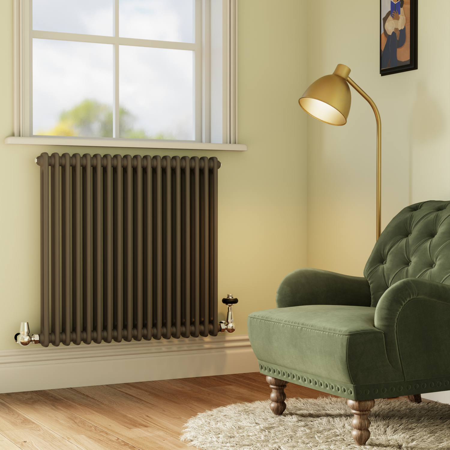 Anthracite Horizontal Double Column Radiator 800x830mm