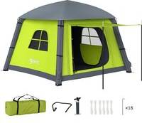 OutSunny Inflatable Camping Tent With Hand Pump