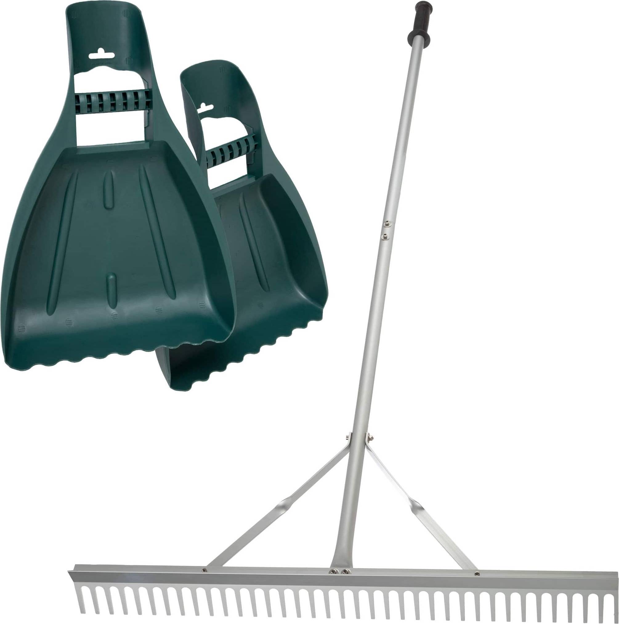 Garden rake Pure Garden Metal Leaf Rake And Leaf Scoops Set