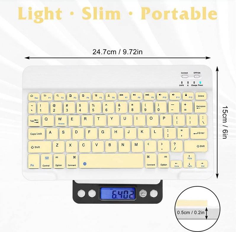 10 Inch Rechargeable Bluetooth Keyboard
