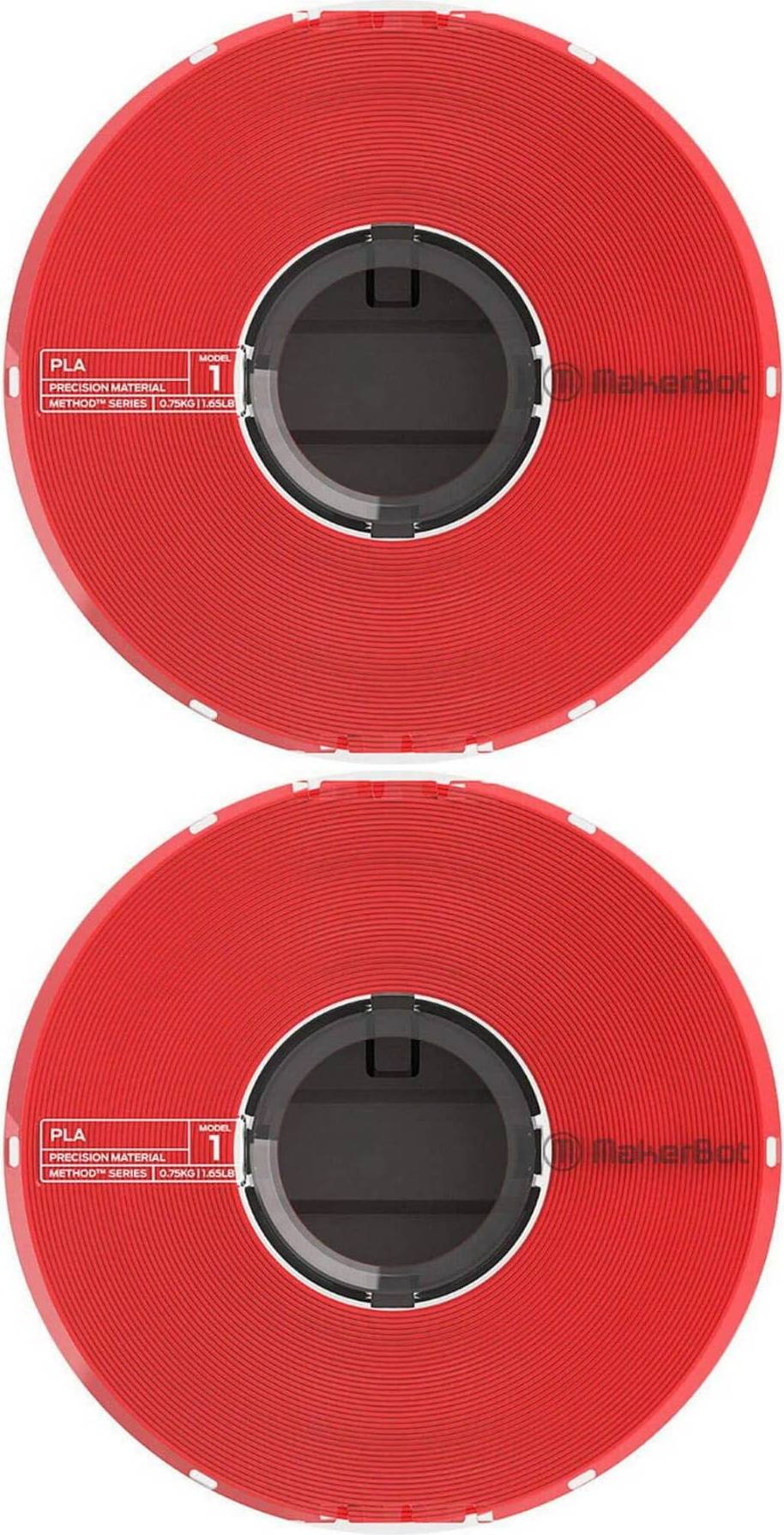 Spool filament MakerBot PLA Filament Spool Method 3D Printer True Red 2-Pack