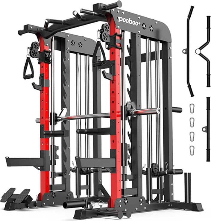 Power rack Pooboo Multi-Function Power Tower with Squat Rack
