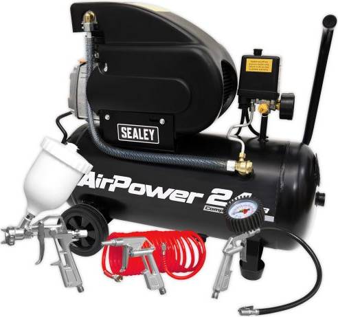 Air compressors Sealey 24L 2hp Direct Drive Air Compressor Kit